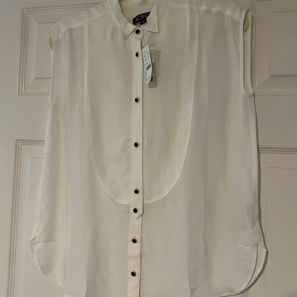 J. Crew Jules sleeveless tuxedo top